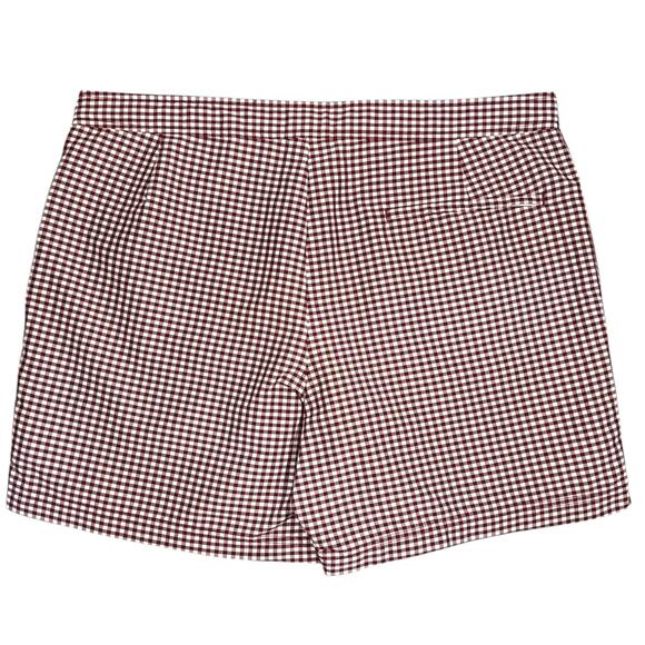 Club Monaco Gingham Check Swim Shorts Preppy 6" Maroon Size 34 - Picture 3 of 9